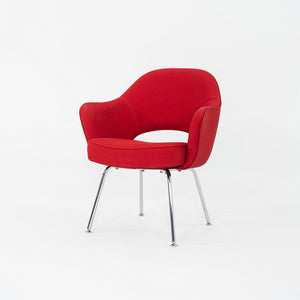 2017 Eero Saarinen for Knoll Dining Arm Chairs in Red Fabric 20x Available
