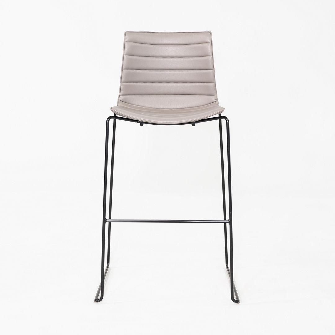 2010s Arper Catifa 46 Bar Stool in Beige Vinyl with Steel Frame 8x Available