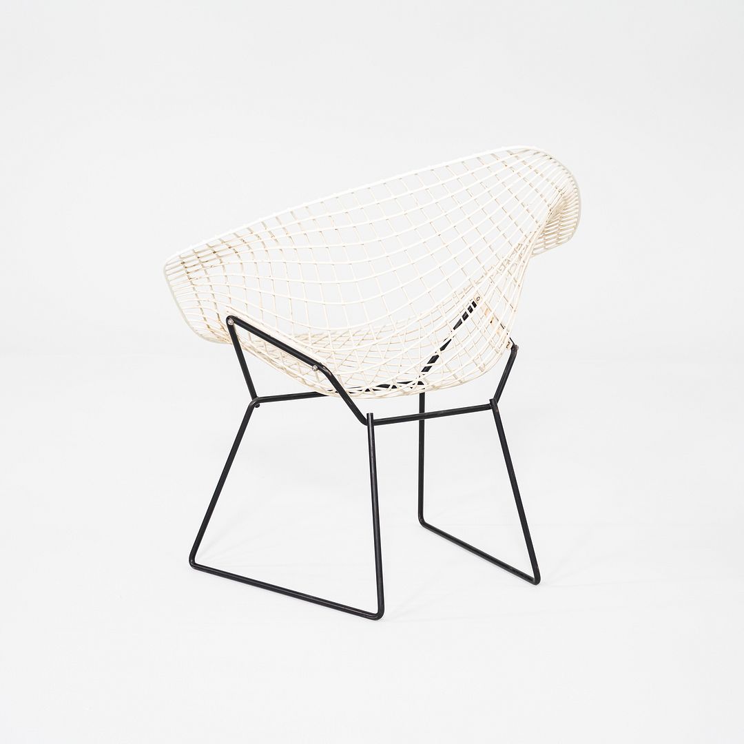 1960s Harry Bertoia Knoll Diamond Lounge Chair Black/White Powder Coated Steel