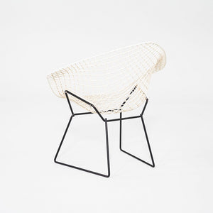 1960s Harry Bertoia Knoll Diamond Lounge Chair Black/White Powder Coated Steel