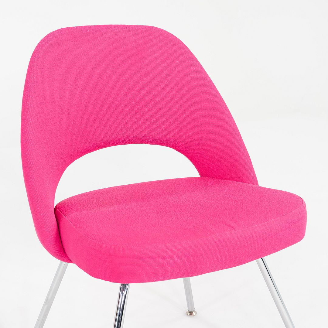 2015 Eero Saarinen for Knoll Armless Executive Dining Chair Pink Fabric 3x Avail