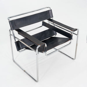 1970s Marcel Breuer for Knoll Wassily Lounge Chair in Black Leather 2x Available