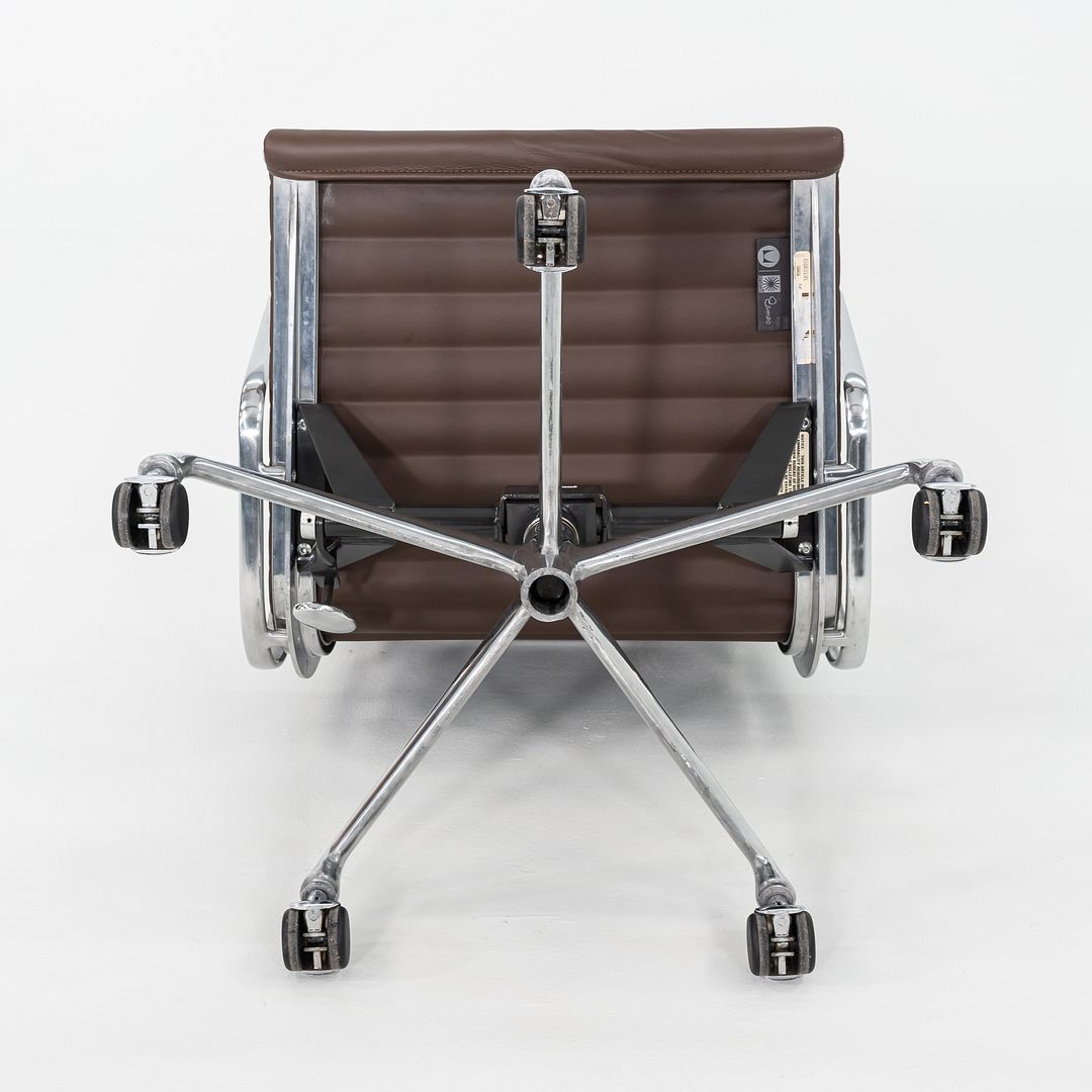 SOLD 2010s Herman Miller Eames Aluminum Group Management Desk Chair in Brown Leather