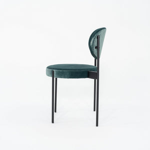 2024 Verner Panton for Verpan 430 Chair in Teal Velvet Upholstery w/ Black Frame