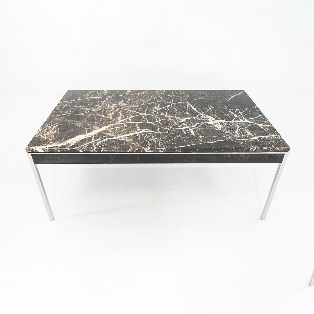 1960s Gordon Bunshaft and Davis Allen of SOM Stainless, Marble, and Wood Table