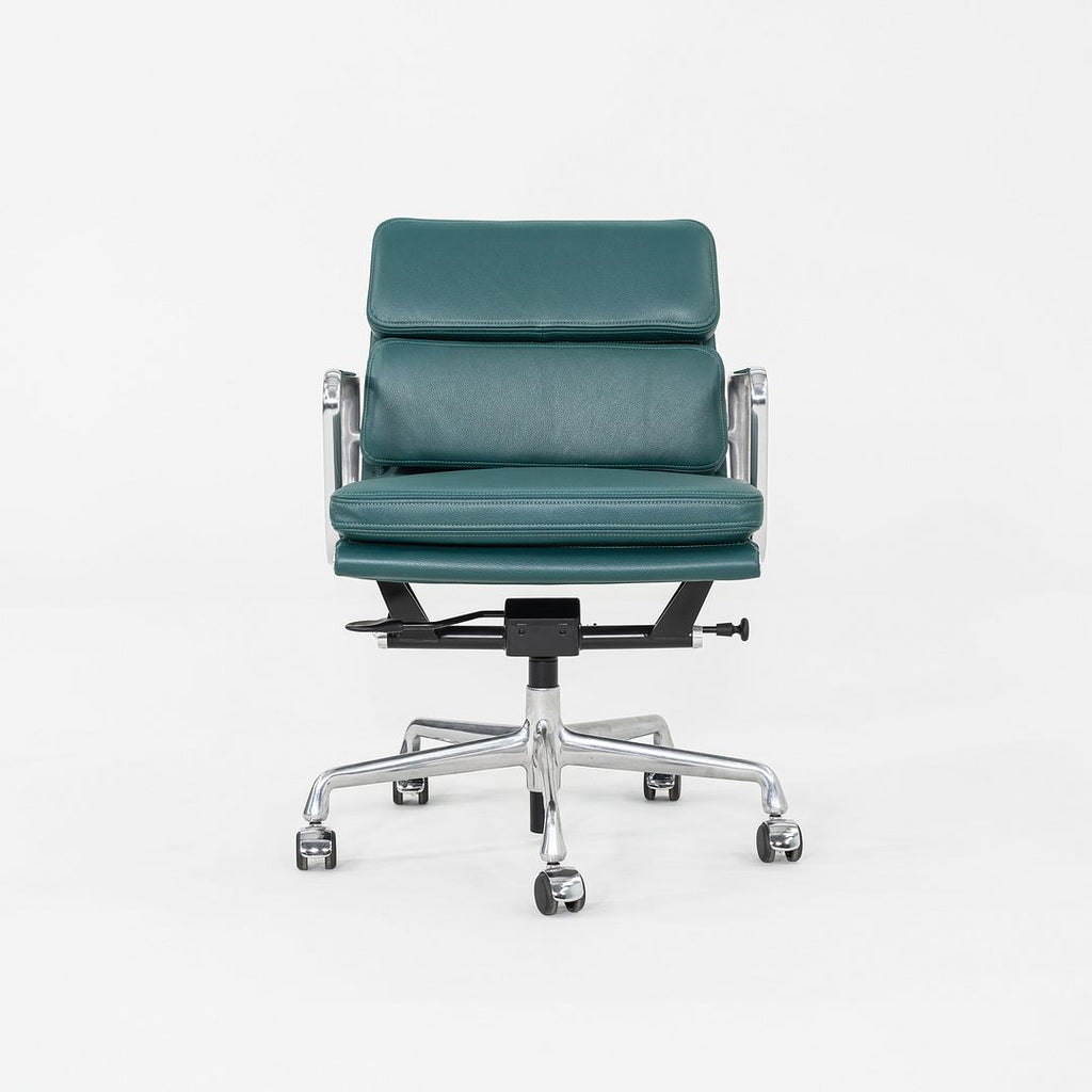 2010s Herman Miller Eames Soft Pad Management Desk Chair with Green Leather