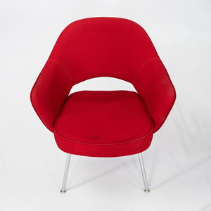 2017 Eero Saarinen for Knoll Dining Arm Chairs in Red Fabric 20x Available