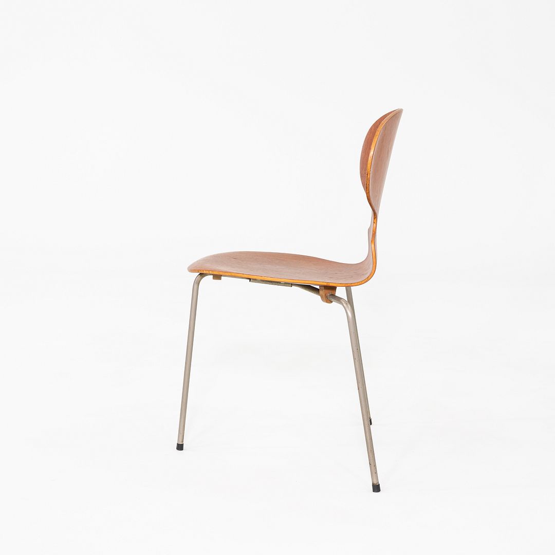 1960s Set of Four Arne Jacobsen for Fritz Hansen Ant Chairs Teak w/ Steel Legs