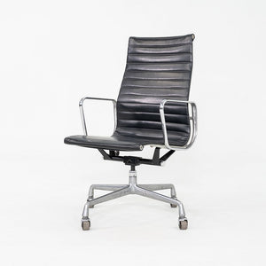 1981 Herman Miller Eames Aluminum Group Executive Desk Chair in Black Naugahyde