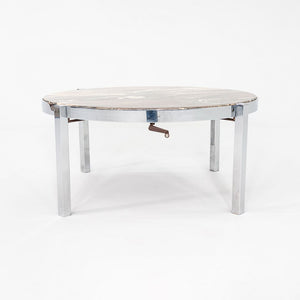 1970s Cipollino Ondulato Marble and Chromed Steel Coffee Table 42 Inch Diameter