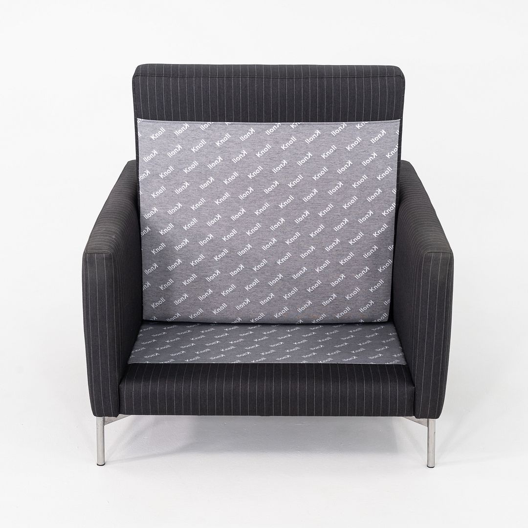 2008 Piero Lissoni for Knoll Divina Lounge Chair with Black Pinstripe Fabric