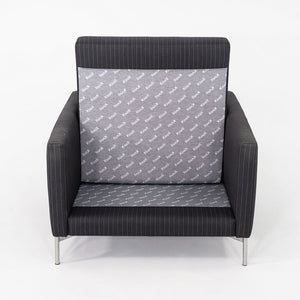 2008 Piero Lissoni for Knoll Divina Lounge Chair with Black Pinstripe Fabric