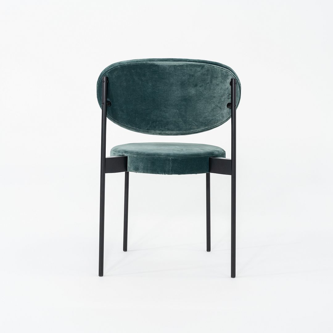 2024 Verner Panton for Verpan 430 Chair in Teal Velvet Upholstery w/ Black Frame