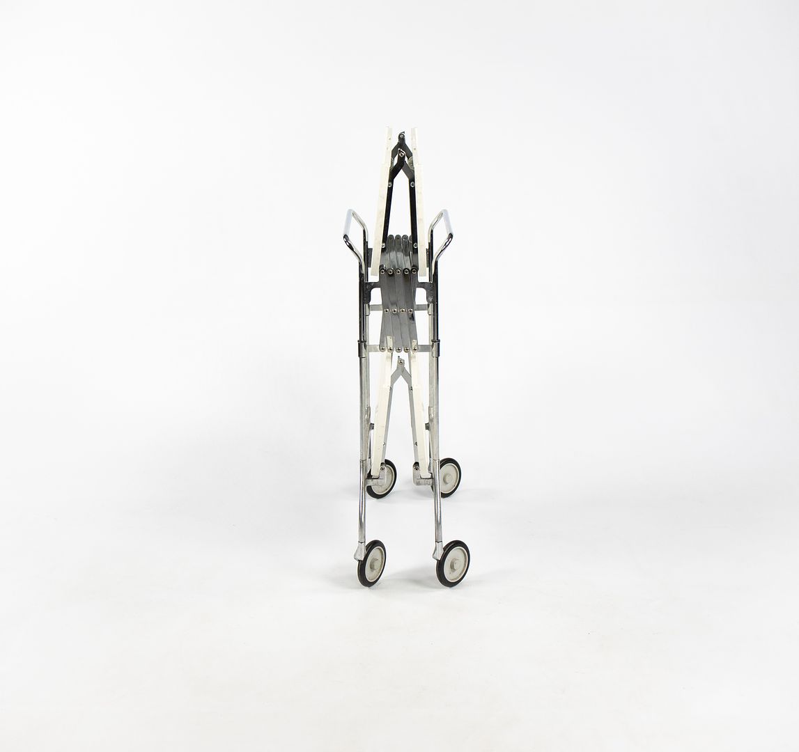 2009 Gastone Trolley Bar Cart / Tray Table, Model 4470 by Antonio Citterio and Glen Oliver Low for Kartell Steel, Chrome, Aluminum, Plastic, Paint, Rubber