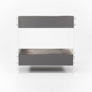 2020 Pair of Aiden Bedside Chests by Interlude Home in Hair on Hide and Acrylic