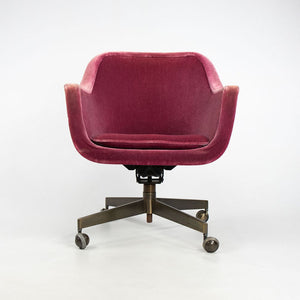 1970s Bucket Desk Chair by Ward Bennett for Brickel Associates in Bronze and Fabric