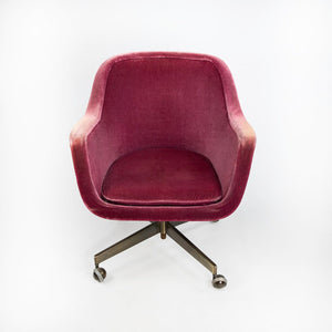 1970s Bucket Desk Chair by Ward Bennett for Brickel Associates in Bronze and Fabric