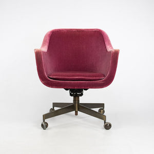 1970s Bucket Desk Chair by Ward Bennett for Brickel Associates in Bronze and Fabric
