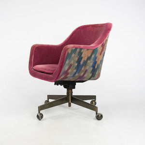 1970s Bucket Desk Chair by Ward Bennett for Brickel Associates in Bronze and Fabric