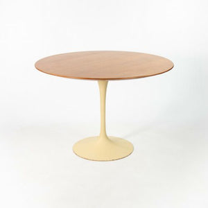 SOLD 1960s Tulip Pedestal Dining Table by Eero Saarinen for Knoll in Walnut with Cast Iron Base 42 inch