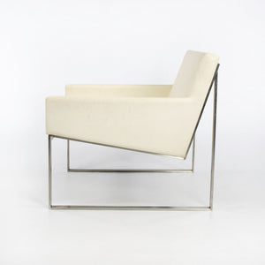 2010s B.3 Lounge Chair by Fabien Baron for Bernhardt Design in White Leather and Stainless