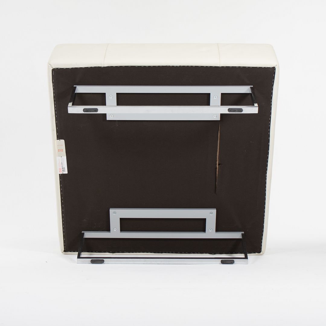 2014 Quadra Ottoman by Pierluigi Cerri for Poltrona Frau in Off-White Leather 34x34 inch