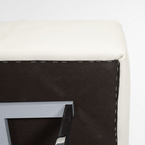 2014 Quadra Ottoman by Pierluigi Cerri for Poltrona Frau in Off-White Leather 34x34 inch