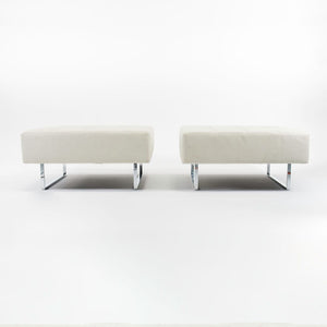 2014 Quadra Ottoman by Pierluigi Cerri for Poltrona Frau in Off-White Leather 34x34 inch