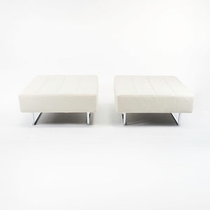 2014 Quadra Ottoman by Pierluigi Cerri for Poltrona Frau in Off-White Leather 34x34 inch