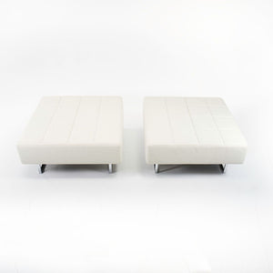 2014 Quadra Ottoman by Pierluigi Cerri for Poltrona Frau in Off-White Leather 34x34 inch