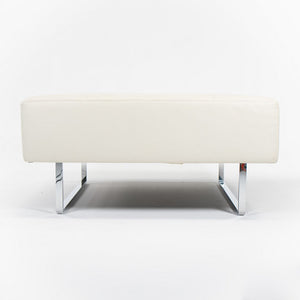 2014 Quadra Ottoman by Pierluigi Cerri for Poltrona Frau in Off-White Leather 34x34 inch