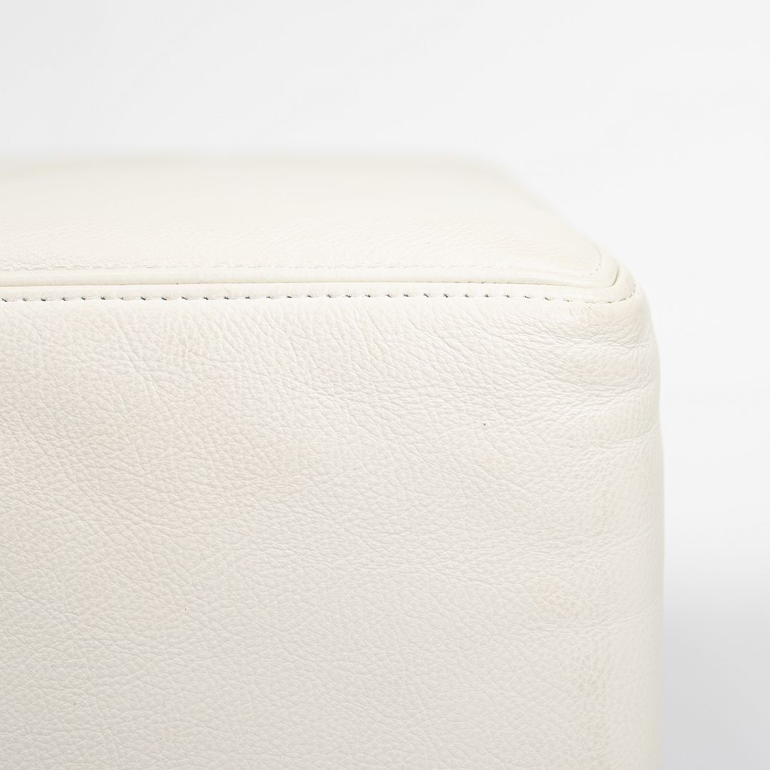 2014 Quadra Ottoman / Bench by Pierluigi Cerri for Poltrona Frau in Off-White Leather 34x34 inch