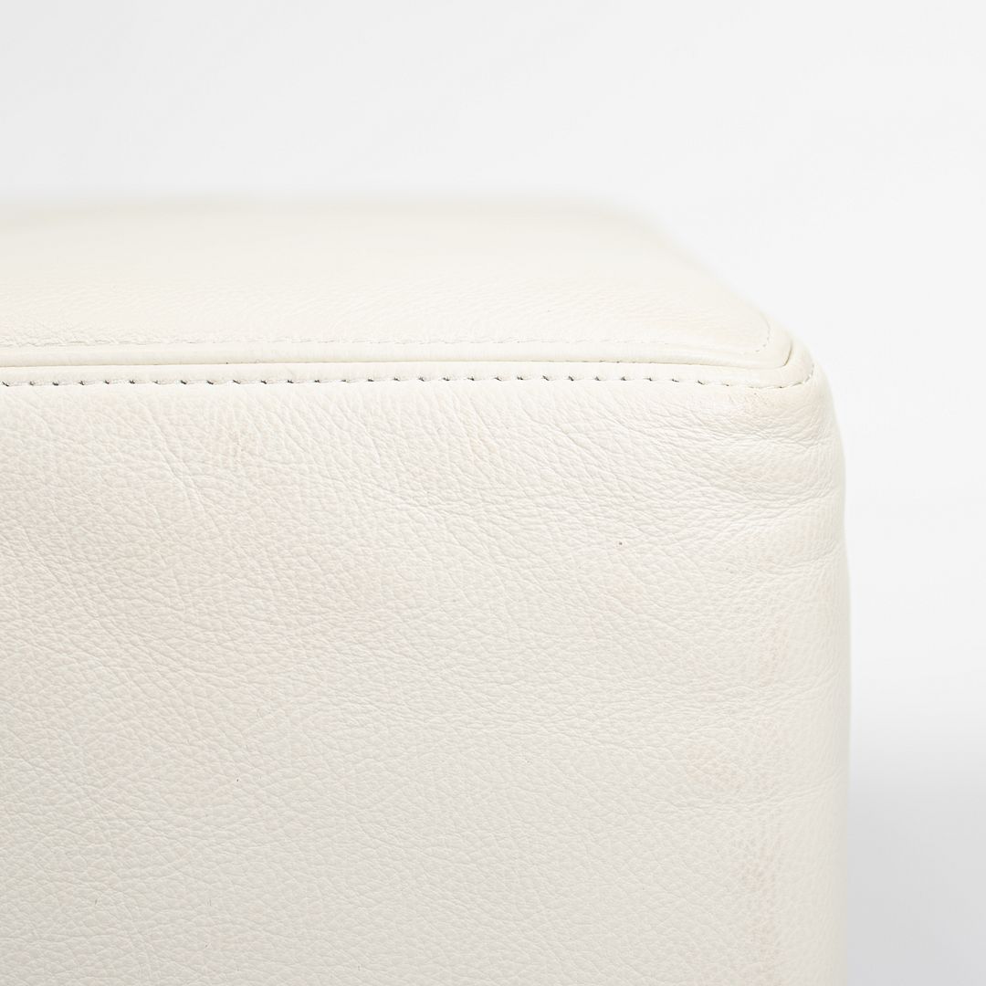 2014 Quadra Ottoman by Pierluigi Cerri for Poltrona Frau in Off-White Leather 34x34 inch