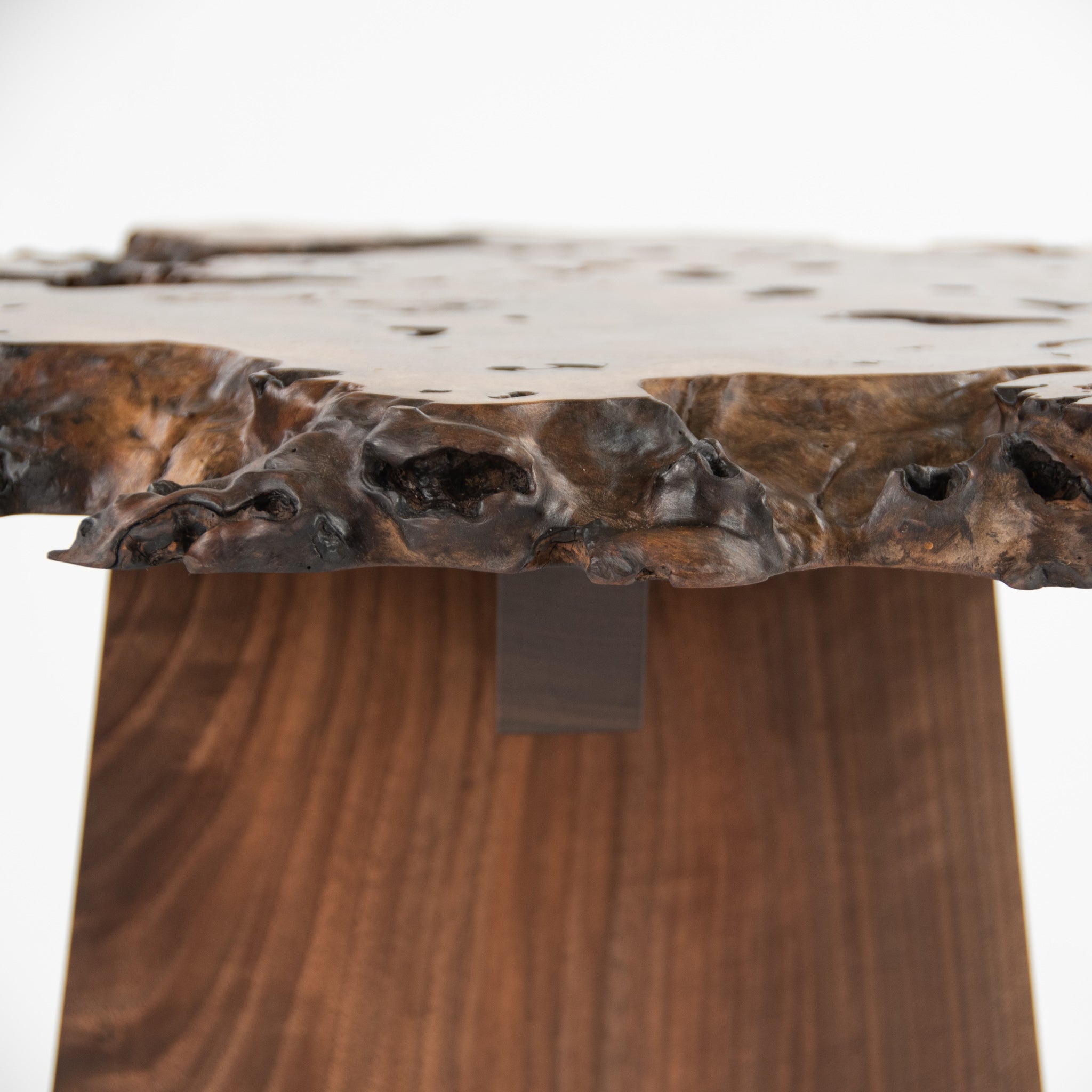 SOLD Mira Nakashima Claro Walnut Burl Minguren I Side / End Table #2 George Nakashima Studio