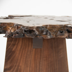 SOLD Mira Nakashima Claro Walnut Burl Minguren I Side / End Table #2 George Nakashima Studio