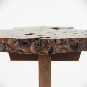SOLD Mira Nakashima Claro Walnut Burl Minguren I Side / End Table #2 George Nakashima Studio