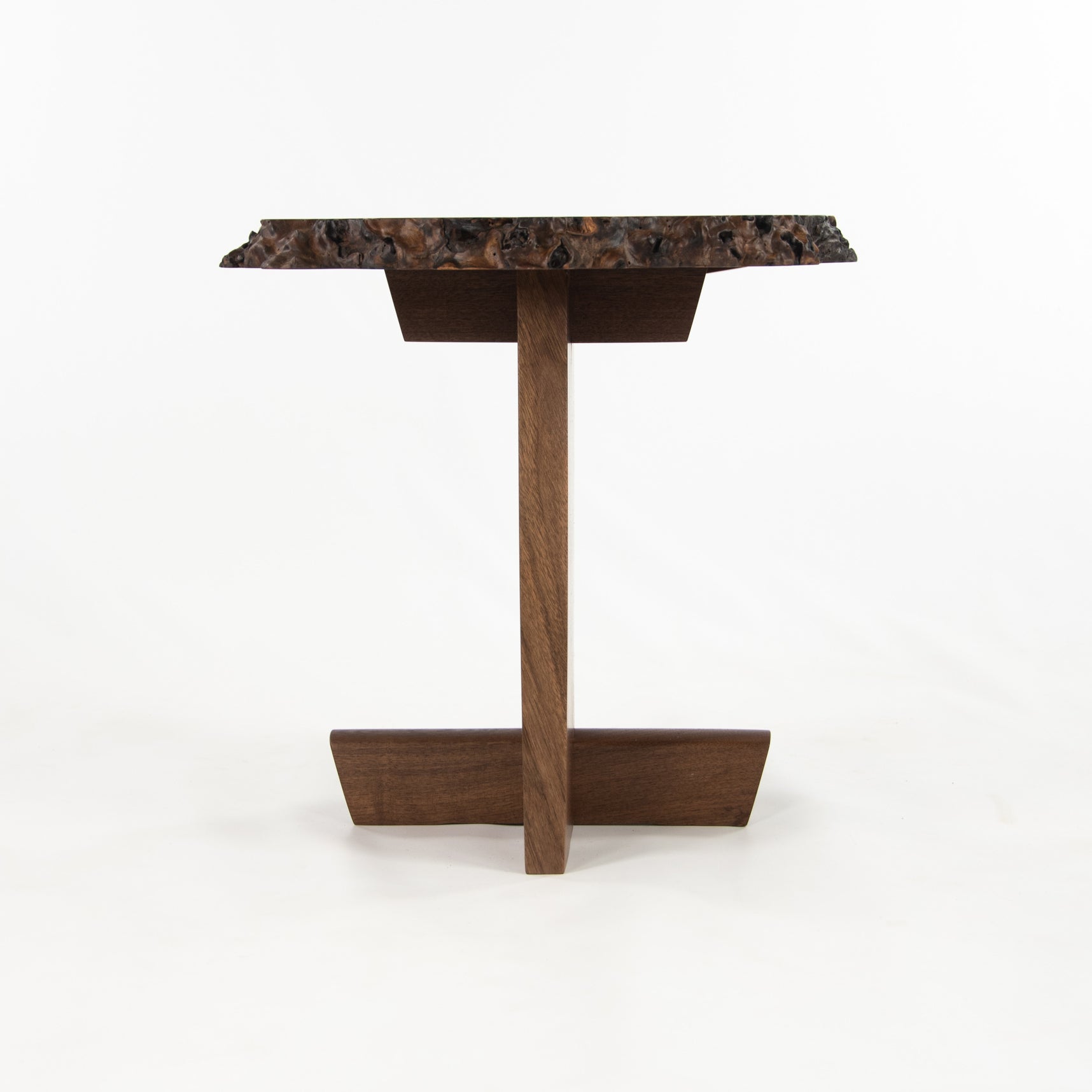 SOLD Mira Nakashima Claro Walnut Burl Minguren I Side / End Table #2 George Nakashima Studio