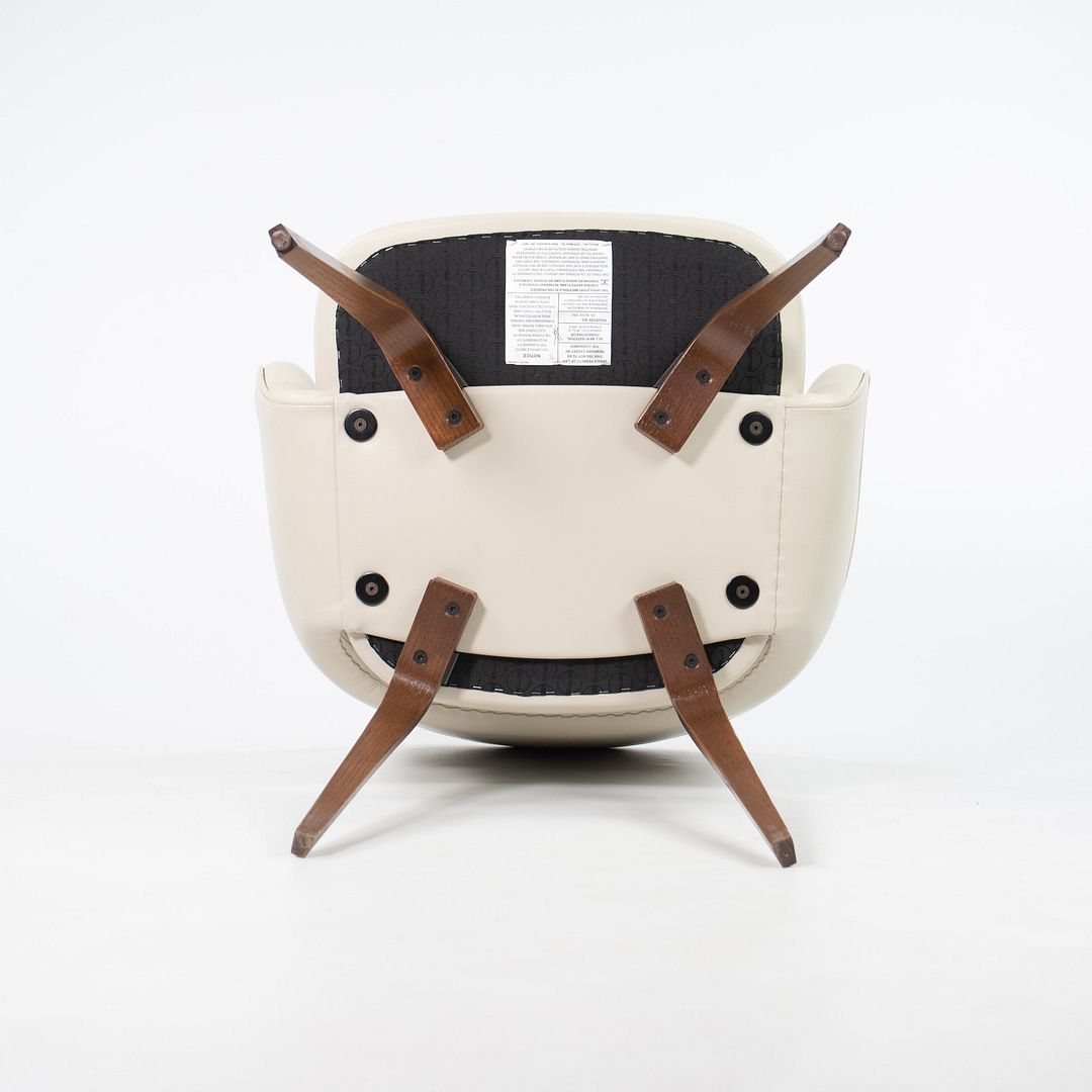 2021 No. 71 ULB Armchair by Eero Saarinen for Knoll in Off White Leather with Wooden Legs