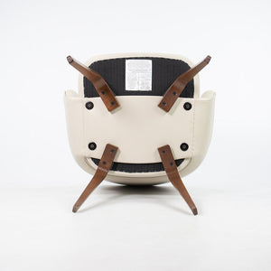2021 No. 71 ULB Armchair by Eero Saarinen for Knoll in Off White Leather with Wooden Legs