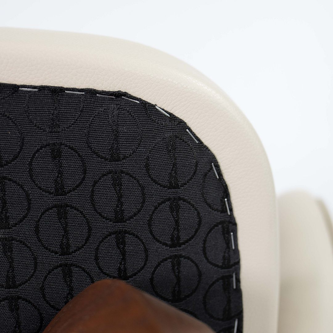 2021 No. 71 ULB Armchair by Eero Saarinen for Knoll in Off White Leather with Wooden Legs