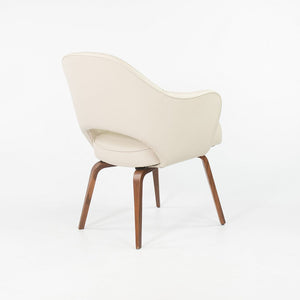 2021 No. 71 ULB Armchair by Eero Saarinen for Knoll in Off White Leather with Wooden Legs
