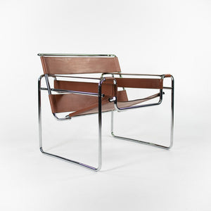 SOLD 1960s 50L Wassily Chair by Marcel Breuer for Knoll in Chromed Steel and Rust / Brown Leather
