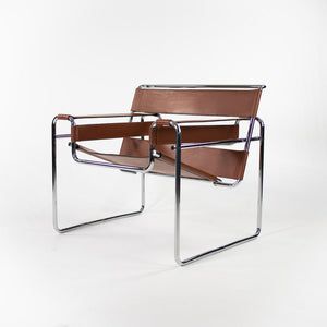 SOLD 1960s 50L Wassily Chair by Marcel Breuer for Knoll in Chromed Steel and Rust / Brown Leather