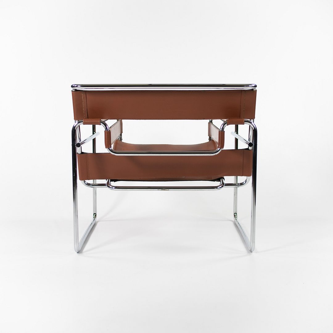 SOLD 1960s 50L Wassily Chair by Marcel Breuer for Knoll in Chromed Steel and Rust / Brown Leather