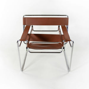 SOLD 1960s 50L Wassily Chair by Marcel Breuer for Knoll in Chromed Steel and Rust / Brown Leather