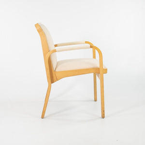 SOLD 1970s Pair of No. 45 Armchairs by Aino and Alvar Aalto for Artek in Birch and Ivory Fabric