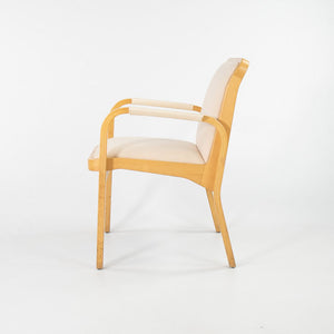 SOLD 1970s Pair of No. 45 Armchairs by Aino and Alvar Aalto for Artek in Birch and Ivory Fabric