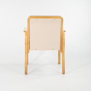 SOLD 1970s Pair of No. 45 Armchairs by Aino and Alvar Aalto for Artek in Birch and Ivory Fabric