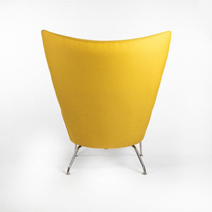 2015 Model CH445 Wing Lounge Chair by Hans Wegner for Carl Hansen & Søn in Yellow Fabric