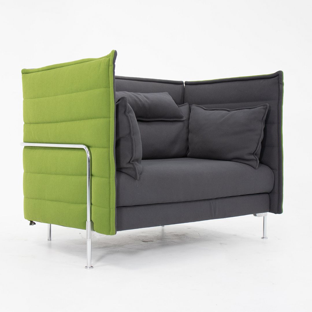 2010s Pair of Alcove Love Seats by Ronan and Erwan Bouroullec for Vitra in Green Fabric